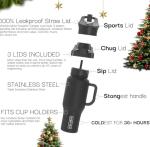 Leak-Proof Insulated Tumbler with Handle - 36 oz