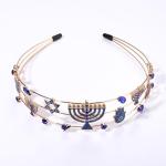 Glittery Blue Dreidel Headband for Women