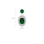 Emerald Moissanite 14K Gold Dangle Earrings