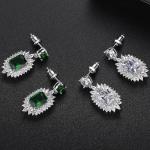 Emerald Moissanite 14K Gold Dangle Earrings