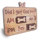 Dog Feeding Tracker Wooden Fridge Magnets