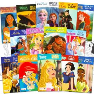 Disney Princess Coloring Books Set for Kids