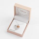 Disney Womens Beauty and the Beast Rose Necklace Officially Licensed - 18" Sterling Silver Necklace with Rose Heart Pendant