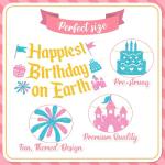 Happiest Birthday Princess Castle Party Banner