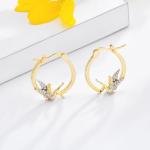 Disney 14K Gold Plated Hoop Earrings