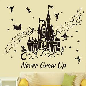 Disney Castle Wall Stickers with Quotes and Stars