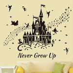 Disney Castle Wall Stickers with Quotes and Stars