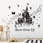 Disney Castle Wall Stickers with Quotes and Stars