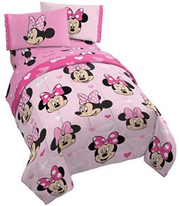 Disney Minnie Mouse Hearts Love Bed Set, 5 Piece