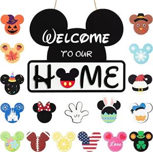 Disney Mickey Mouse Seasonal Welcome Door Sign Set