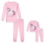 Girls Unicorn Pajamas Set for Dolls and Toddlers