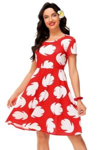 Disney-Inspired Red Leaf Anime Cosplay Dress