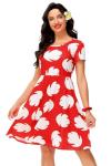 Disney-Inspired Red Leaf Anime Cosplay Dress