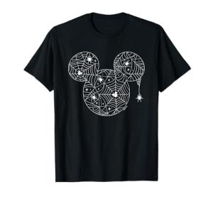 Mickey Mouse Halloween Spider Web Ears T-Shirt
