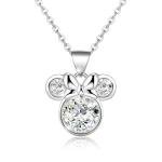 Disney Mouse Bow Necklace in Sterling Silver