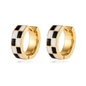 Disney-Inspired Chic Checker Hoop Earrings for Women