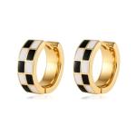 Disney-Inspired Chic Checker Hoop Earrings for Women