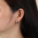 Disney-Inspired Chic Checker Hoop Earrings for Women
