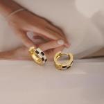 Disney-Inspired Chic Checker Hoop Earrings for Women