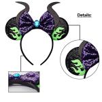 Maleficent Sequin Mouse Ears Headband for Fans