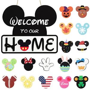 Disney Cute Mouse Seasonal Welcome Door Sign