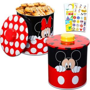 Mickey and Minnie Cookie Jar Set with Stickers