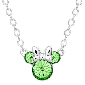 Minnie Mouse August Birthstone Pendant Necklace