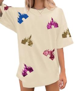 Disney Magic Kingdom Sequin Graphic Tee for Women