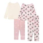 Disney Girls' 4-Piece Cute Cotton Pajama Set
