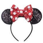 Polka Dot Mickey Mouse Ear Headband with Bow