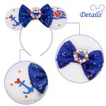 Nautical Sequin Mouse Ears Headband for Adults