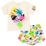 Minnie Mouse Rainbow Paint Splatter Outfit Set