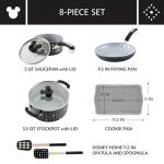 Disney Monochrome Nonstick Cookware Set, 8 Pieces