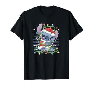 Lilo & Stitch Christmas Lights Portrait T-Shirt