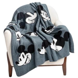Mickey Mouse Faces Fluffy Throw Blanket 50x60