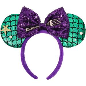 Mermaid Sequin Mouse Ears Headband for Adults