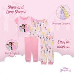 Disney Girls' Cute 4-Piece Cotton Pajama Set