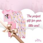 Disney Girls' Cute 4-Piece Cotton Pajama Set