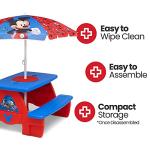 Disney Mickey Mouse Picnic Table with Umbrella