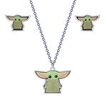 Mandalorian Grogu Jewelry Set: Earrings & Necklace