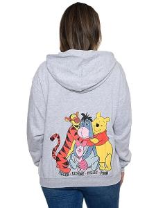 Disney Eeyore Piglet Tigger Hoodie - Heather Grey