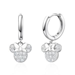 Disney Mouse Bow Sterling Silver Hoop Earrings