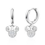 Disney Mouse Bow Sterling Silver Hoop Earrings