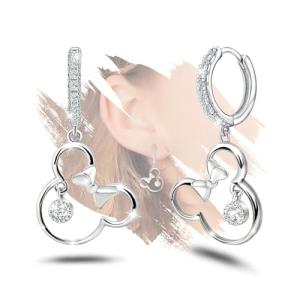 Disney Sterling Silver Mouse Earrings with Sparkly Zirconia