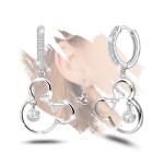 Disney Sterling Silver Mouse Earrings with Sparkly Zirconia