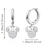 Disney Mouse Bow Sterling Silver Hoop Earrings