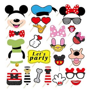Mickey & Minnie Photo Booth Props - 25 Pcs