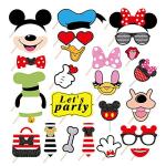 Mickey & Minnie Photo Booth Props - 25 Pcs