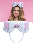 Sparkly Pig Mouse Ears Bow Headband for Fun