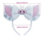 Sparkly Pig Mouse Ears Bow Headband for Fun